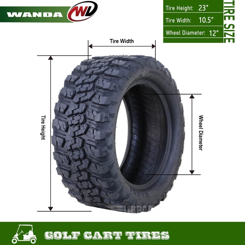 WANDA 23x10.5-12 All Terrain Golf Cart Tires 4 Ply 23x10.5X12-14057