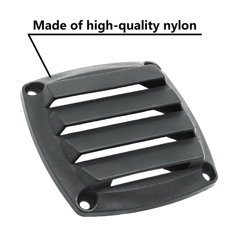 LEQMG Nylon Louvered Thru Vent,Plastic Black Flush Marine Boat Vent,Free