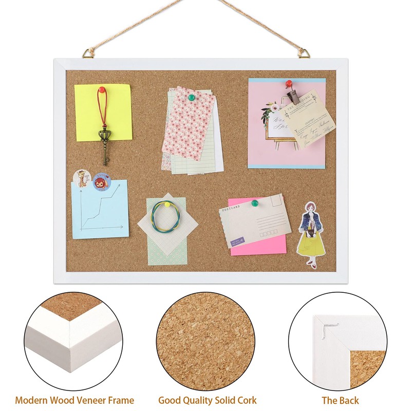 FEBSNOW Cork Board Bulletin Board 15.7 x 12 Inches with
