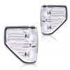 Chrome Trim Halogen Tail Lights Replacement Set Compatible with 2009-2014