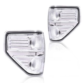 Chrome Trim Halogen Tail Lights Replacement Set Compatible with 2009-2014 Ford F150 Pickup Rear Lamp Assembly Pilotos Traseros Conjunto