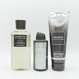 Graphite Men's 3-Piece Bath Bundle | Body Wash, Body Spray and Ultimate Hydration Body Cream