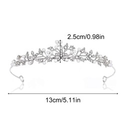 Elegant Flower Rhinestone & Pearl Crown Headband – Luxurious Crystal Bridal Tiara for Weddings and Special Occasions