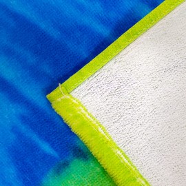 Beachland Neon Tie Dye Beach Towel 30 x 60 inches 100% Cotton Rainbow Hippie Colors - One Side Printed (Colorful Tie Dye, One Towel)