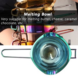 400mL/13oz Stainless Steel Double Boiler Pot Chocolate Melting Pot Butter Cheese Melting Bowl Hanging Ear Design for Melting Chocolate, Butter, Candy (Multicolor)