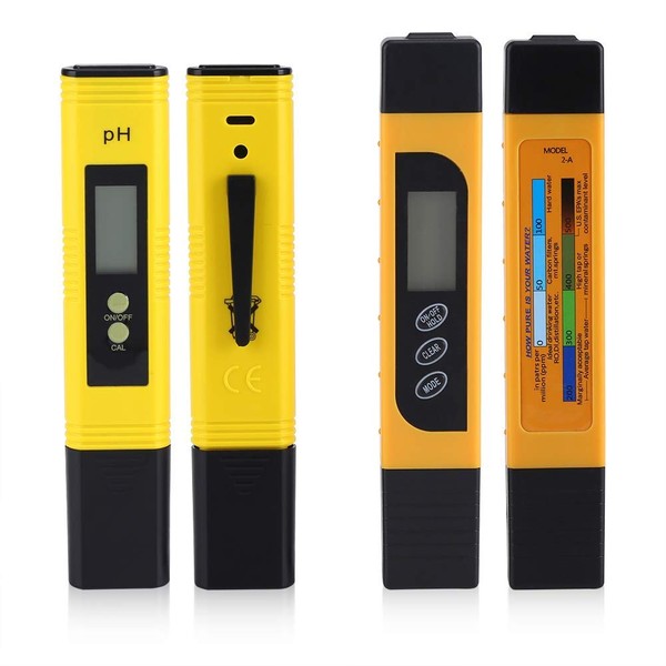 Water Quality Measurement Instrument, Set of 2, TDS Measuring Instrument + Digital PH Meter, TDS Meter, 0-9990 ppm, 0-14 PH Tester, 0.01 PH Accuracy, For Pools, Springs, Aquariums, Aquariums, Water Quality Inspection, Paher, Aquariums
