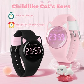 Timever Kids Digital Watch for Girls Boys, Kids Watch with Fitness Tracker, Pedometer, Alarm Clocks, Stopwatch, No App Needed & Waterproof Girls Watch, Gift for Teens Girls Boys Ages 5-14