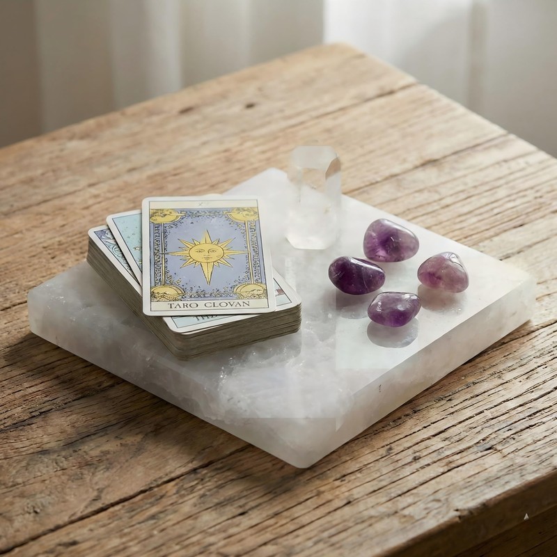 Natural White Quartz Cutting Board, 7.9" x 7.9" x 0.7"