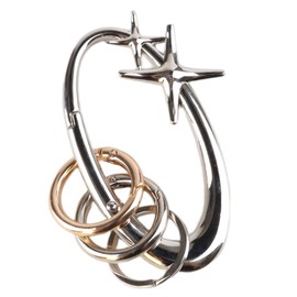 Ymcafmo Y2K Cute Star Carabiner Keychain - Cool Aesthetic Belt Loop Clip, Durable Starlight Carabiner Hook for Keys, Backpacks & Accessories (Silver) 3pc