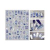 Generic Blue White Porcelain Nail Sticker Wrap Flower Lotus Rose