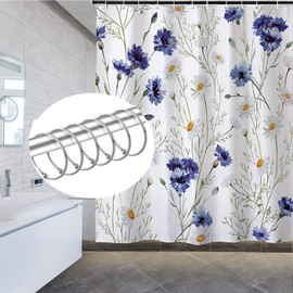 12Pack Shower Curtain Rings, Silver Rustproof Shower Curtain Hooks,Metal Round Shower Ring Hooks for Bathroom,Changing Room and Anywhere Else You Need Drapery,Glide Easily on Curtain Shower Rods