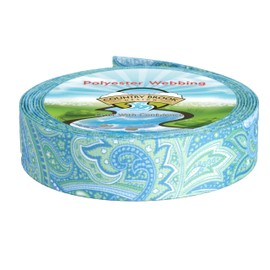 Country Brook Design - Green Paisley Polyester Webbing (1 1/2 Inch, 5 Yards)