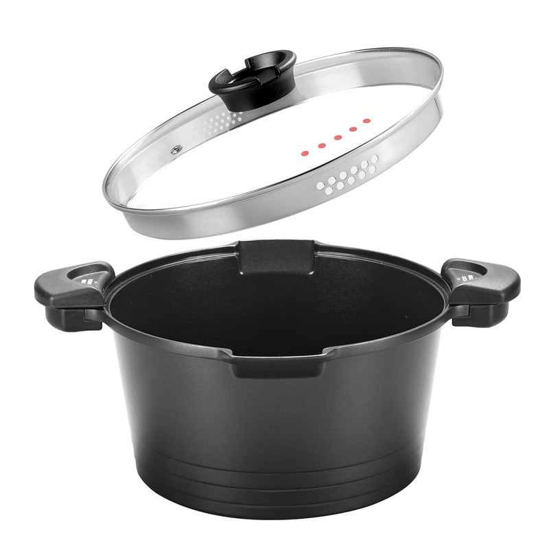 8.5qt Pasta Pot with Strainer Lid, Cast Aluminum Stockpot Multipot,