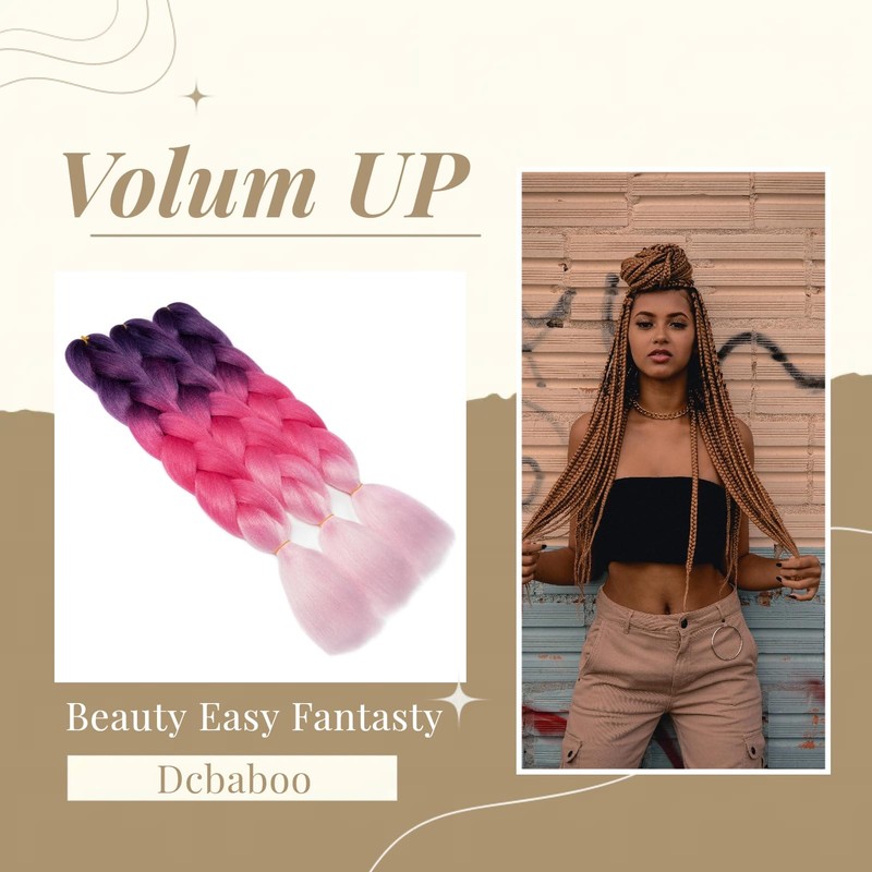 Dcbaboo Braids Extensions Synthetic Hair for Braiding 3 Pack 24