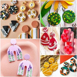 Yayatty 302 Piece Earring Cutter for Polymer Clay Set, 18 Shape Polymer Clay Earring Making Kit with Earrings Accessories, Plastic Clay Earring Cutter for Polymer Clay Jewellery Making