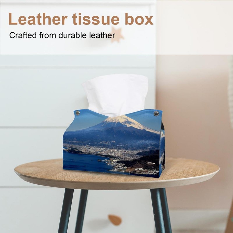 2 Pack Tissue Box Cover Holder, Mushroom World Rectangle Leather