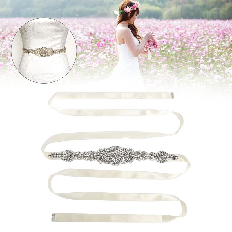 Rhinestone Wedding Dress Belt Elegant Waistbelt Clothes Accessories for Bride