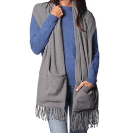 Sash & Bloom Heated Scarf Grey – Super-Soft and Stylish Portable, With Pockets, 3 Settings, Heats Up To 55 degrees, Auto-Off, For Sport Games, Camping, Hiking, Walking, Office, Home