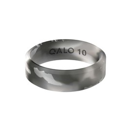 QALO Men & Women's Rubber Silicone Ring, Natural Stone Modern, Rubber Wedding Band for Men & Women, Breathable, Durable Unisex Engagement Silicone Ring, 6mm Wide 1.8mm Thick, Black Granite, Size 6