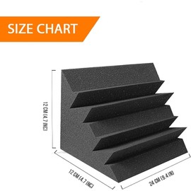 Acepunch 8 Acoustic Bass Trap Corner 12x12x24cm 4.7x4.7x9.4in Black Acoustic Treatment Kit NRC 1.35 Soundproof Wall Insulation Panels Sound Recording 60-300hz low frequency Acoustic Panels Studio 1133