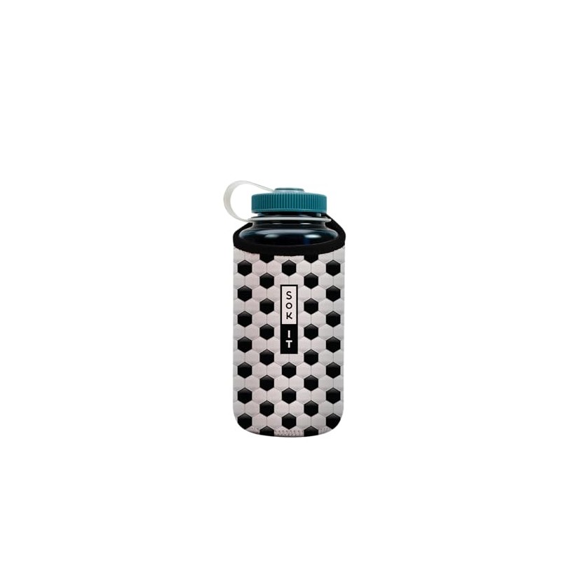 Sok It BotlSok Water Bottle Sleeve Insulated Neoprene Cover (Soccer,