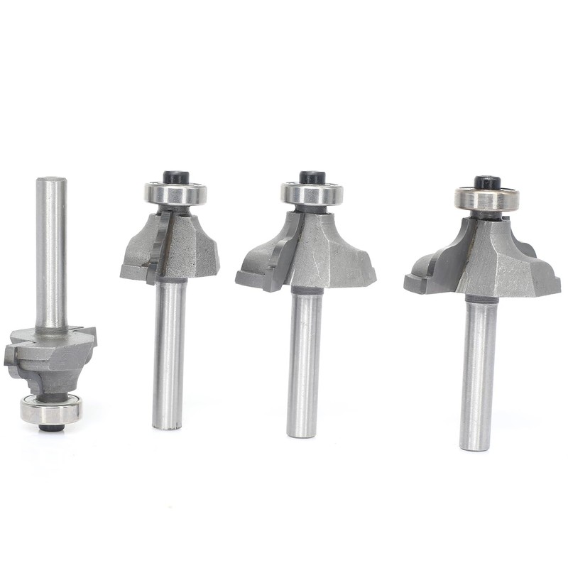 Akylin 4Pcs Table Edge Ogee Bits Set,1/4" Shank,Ogee Fillet Bits
