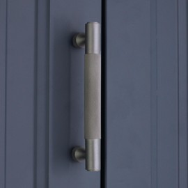 Infinity Decor Pack of 2 Solid Brass Knurled Pattern T Bar Cabinet Drawer Handles Gunmetal Grey Cupboard Pulls 160mm – for Interior Cabinet and Drawer