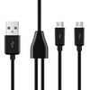 GELRHONR Micro USB Splitter Cable,2 in 1 USB 2.0 A