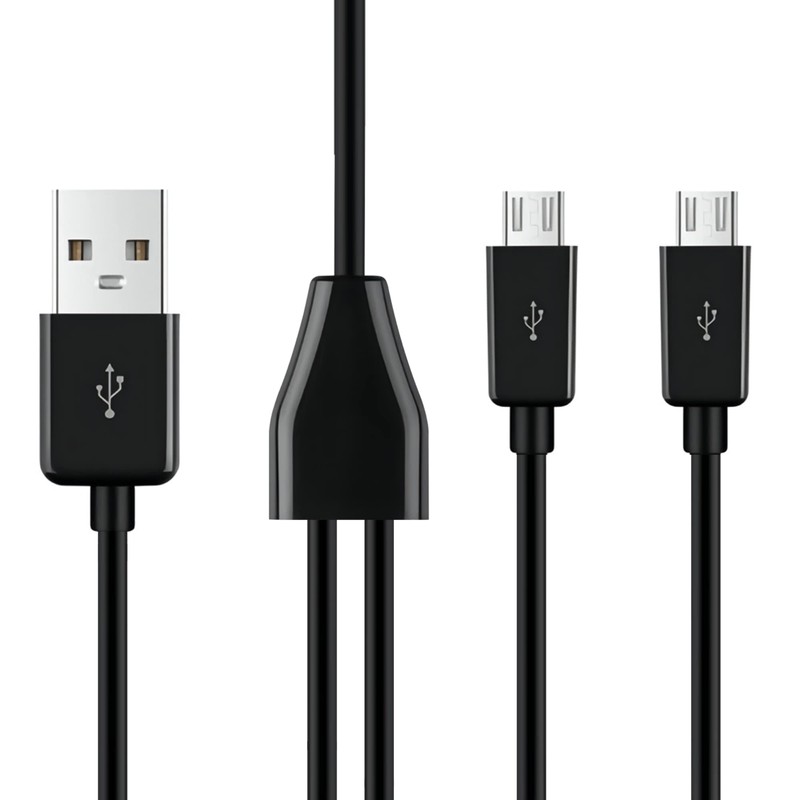 GELRHONR Micro USB Splitter Cable,2 in 1 USB 2.0 A