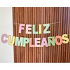 Letrero Feliz Cumpleaños Premium Borde Dorado, Banner Colgante Para Decoración