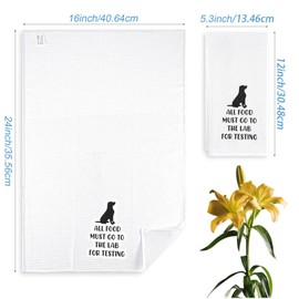 Mabor All Food Must Go to The Lab for Testing Dog Kitchen Towels, Dish Cloth Sack Hand Towel for Kitchen Decor, 23.6x15.7 Inches Dish Towels Dishcloths Labrador Retriever Lovers Gifts