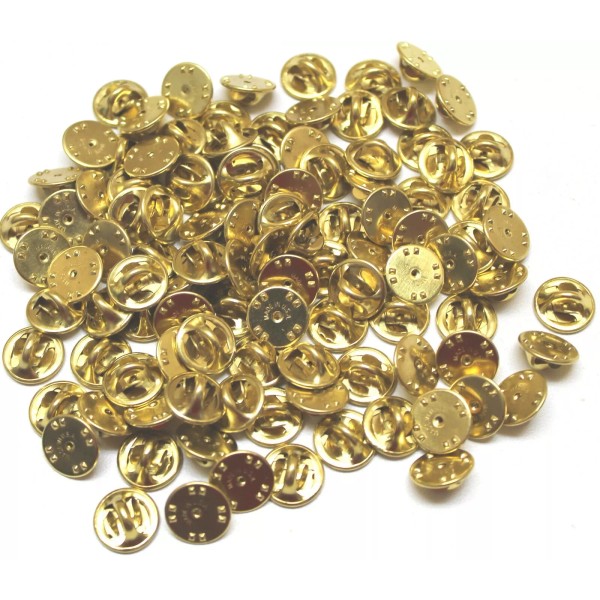 Unbranded brass clutch back clasps butterfly pinback guards made in