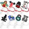 8Pcs Gym Straw Toppers for Tumbles, 10mm Fitness Straw Cover
