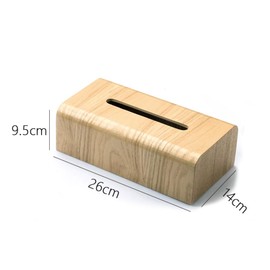 Barrimen - Wooden Tissue Box - Cosmetic Tissue Box with Ash Veneer, Sturdy Wooden Structure & Sliding Lid, Ideal for Home & Office (26 × 14 × 9.5 cm, Light Brown)
