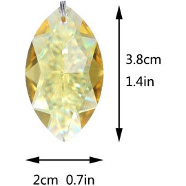 H&D HYALINE & DORA 12 Pieces 38 mm Multiple Colours Chandelier Crystal Prism Glass Faceted Horse Eyes Suncatcher Window Hanging Pendant