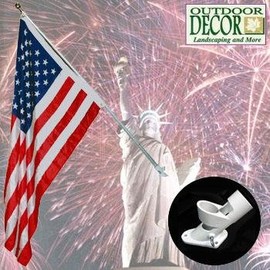 6 Ft TANGLE FREE FLAGPOLE W/BRACKET & US FLAG (SILVER)