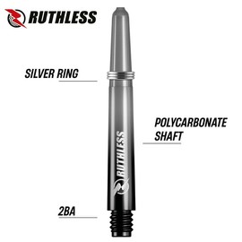 Ruthless Deflectagrip Polycarbonate Dart Shafts | Durable Stems with Springs in Short Length, 36mm, Black & Smokey, 3 Sets (3XS1587)