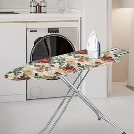Oamsistay Vintage Rose Ironing Board Padded Cover Dust Covers Stretchable Iron Board Protective Cover Easy to Install Standard Size Padding Decorative Covers for Most Iron Boards Home Decor