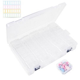 Sxutop Pack of 45 Small Storage Boxes, Transparent Plastic Storage Box with Lid, Small Sorting Box, Mini Plastic Boxes, Storage Container for Beads, Small Parts, Jewellery (5.5 x 5.5 x 2 cm)