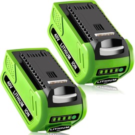 2Pack 40V 6000mAh 29472 Replacemet Battery for Greenworks 40V Battery 6.0Ah 29472 29462 29252 20202 22262 Compatible with GreenWorks Battery Lithium G-MAX 40 Volt Cordless Chainsaw Tools (Green)
