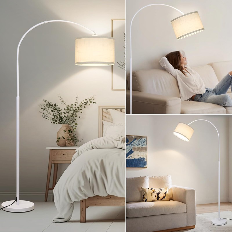 Seaside village Standing Lamp for Living Room, Dimmable Arc Floor
