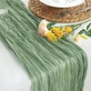 Sevenpers Cheesecloth Table Runner, 35"x120" Rustic Boho Gauze Spring Sage