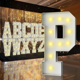 ZFUNBO 3FT Marquee Light Up Letter,Marquee Letters 3 Feet Tall, Large Led Sign for Baby Shower, Baby Decor, Birthday Decorations,Graduation,Prom(Letter P)