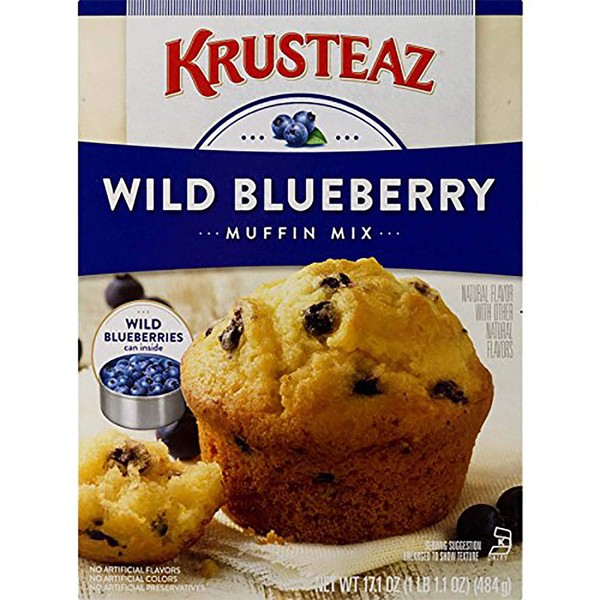 Krusteaz Wild Blueberry Muffin Mix - No Artificial Flavors, Colors or Preservatives - 17.1 OZ (Pack of 1)