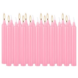 20pcs 4-inch Taper Candles Smokeless Long Burning Candles for Daily, Wedding,Christmas Table,Fireplace (Pink)