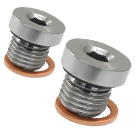 Murtenze 2 Pack M14x1.5 Oil Pipe Plug, Inner Hex Head Stainless Steel Universal Fit O2 Sensor Plug for Automotive, Car