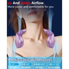 Personal Fans for Your Neck,Portable Cooling Neck Fan Battery Operated With LED Display,Bladeless Electric Wearable Fan 4 Speeds,Wireless Around The Neck Fan Chargeable Fan for Office,Indoor,Outdoor
