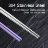 Stainless Steel Chopsticks Reusable Multicolor Lightweight 304 Metal Chopsticks Dishwasher