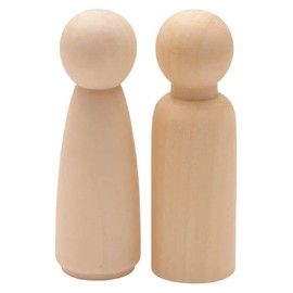 Muka 20 PCS Unpainted Wooden Peg Dolls 4.75 Inch, Large Peg People Blank Doll Bodies for Art Craft