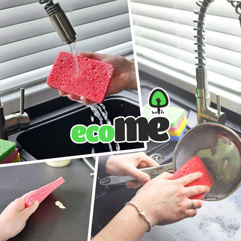 ecoME | 'Pop-Up' Eco Sponges | 8 Pack | Compostable